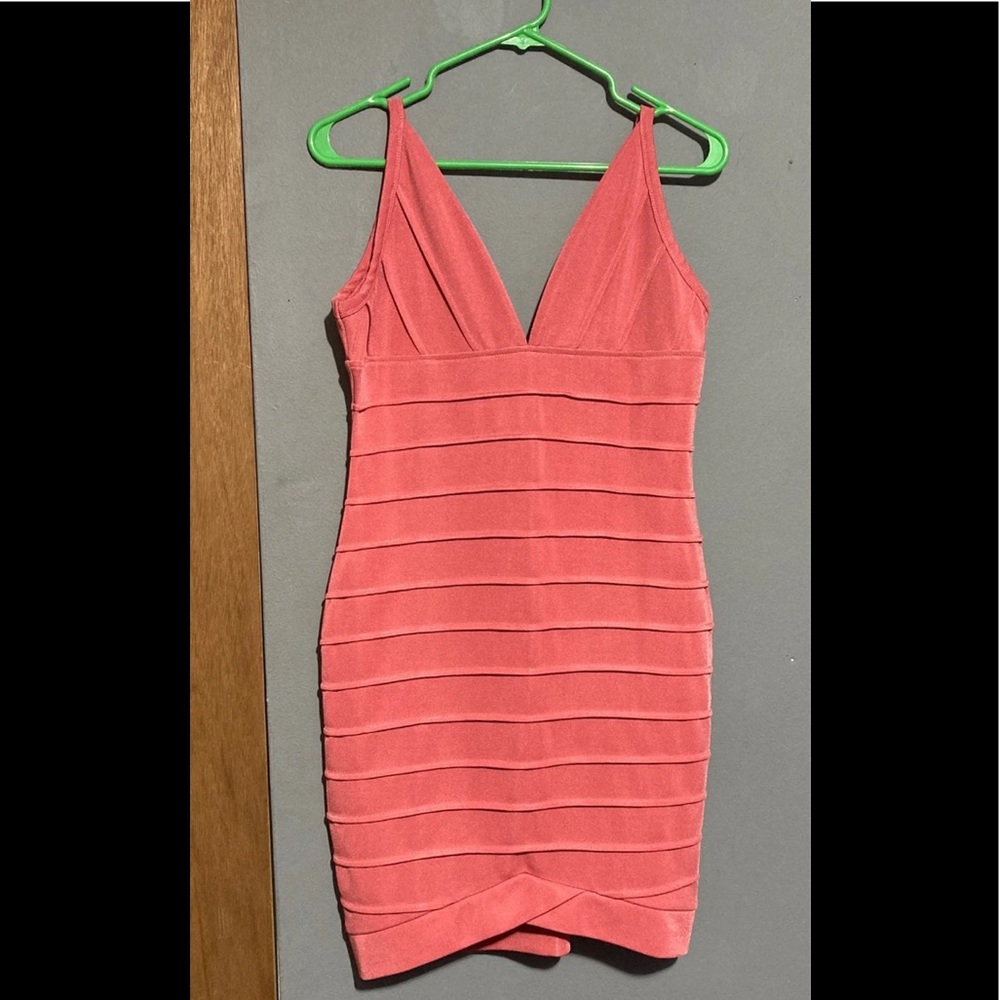 Pink bandage dress.